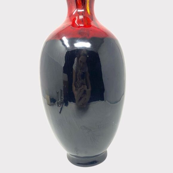 BLACK Red And Brown Flower Vase - Picture 5 of 6